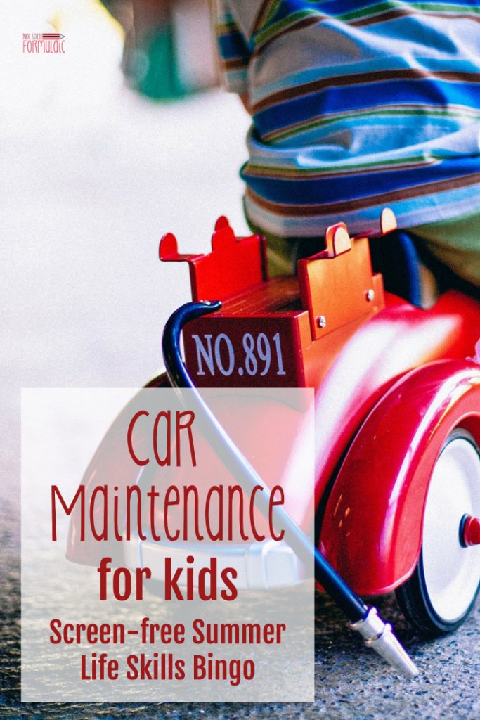 Car Maintenance For Kids Screen Free Summer Life Skills Bingo - Gifted/2e Parenting